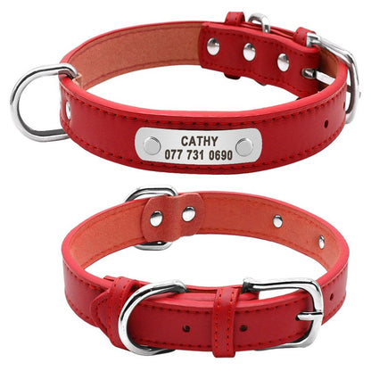 Personalised Laser Engraved Leather Dog Collar