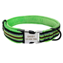 Fur Padded Reflective Custom Dog Collar and Lead
