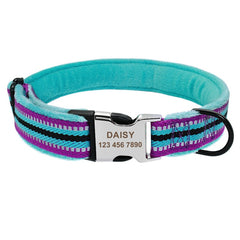 Fur Padded Reflective Custom Dog Collar and Lead