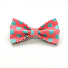 Polka Dot Personalized  Dog Collar Bow Tie Set