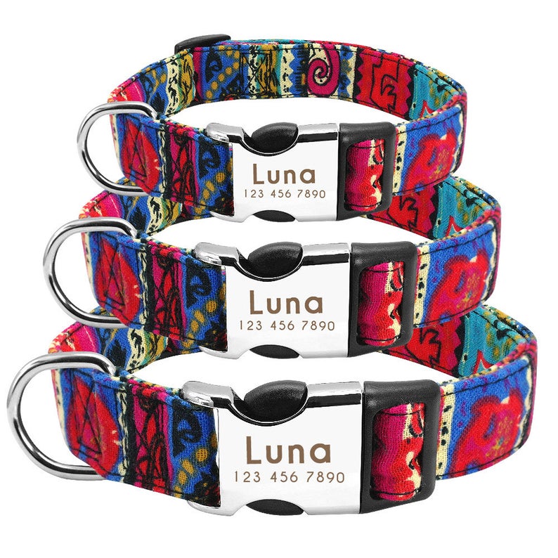 Colorful Abstract Personalised Dog Collar/Leash