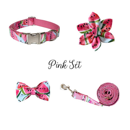 Watermelon Cute Custom Dog Collar Leash Set