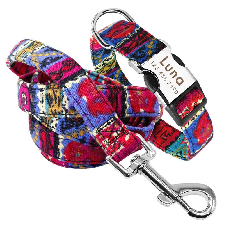 Colorful Abstract Personalised Dog Collar/Leash