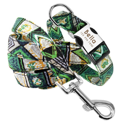 Colorful Abstract Personalised Dog Collar/Leash