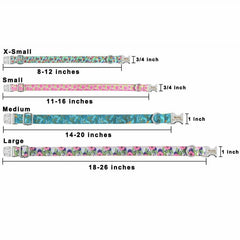 Free Engraving Floral Dog Collar Leash Set