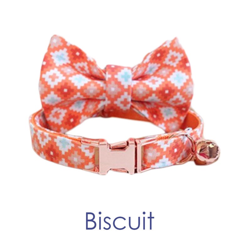 Colorful Bow Tie Personalised Dog Collar Set