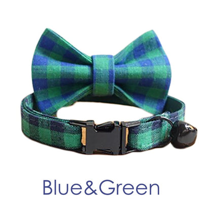 Plaid Design Personalised Tiny Dog Collar Set