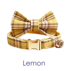 Plaid Design Personalized Tiny Dog Collar Set