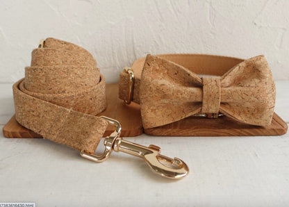 Personalised Cork Pattern Dog Collar and Leash