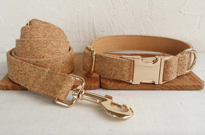 Personalised Cork Pattern Dog Collar and Leash
