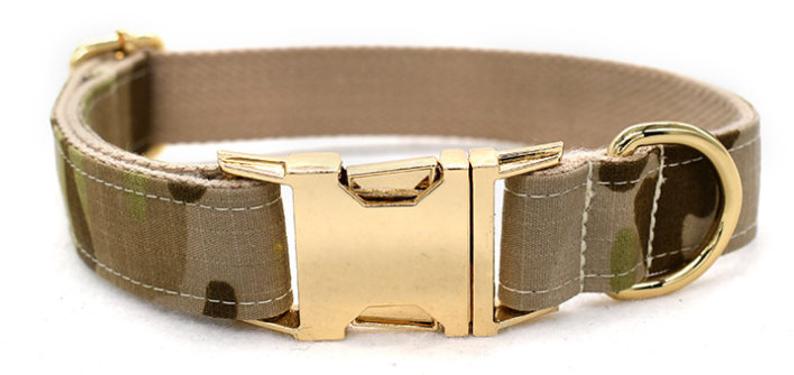 Green Camouflage Engraved Dog Collar Set