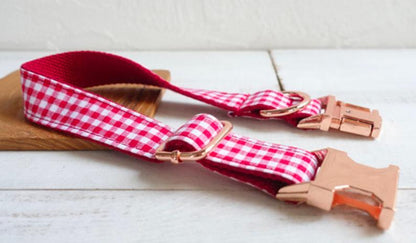 Personalised YUMMY PLAID Dog Collar Set