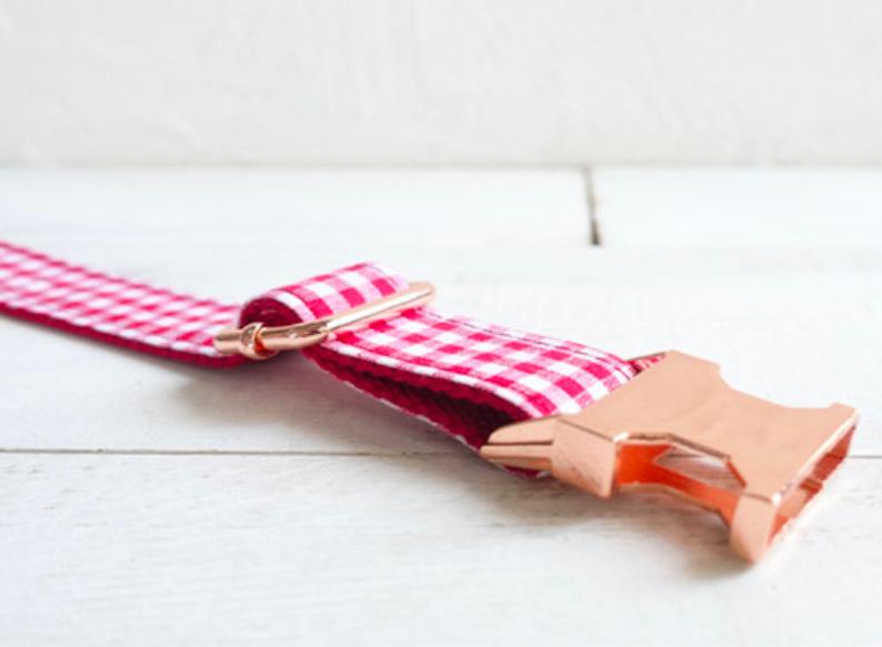 Personalised YUMMY PLAID Dog Collar Set