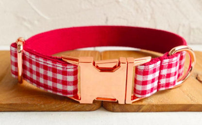 Personalised YUMMY PLAID Dog Collar Set