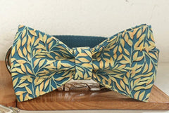 Golden Leaf Custom Dog Collar Bowtie Set