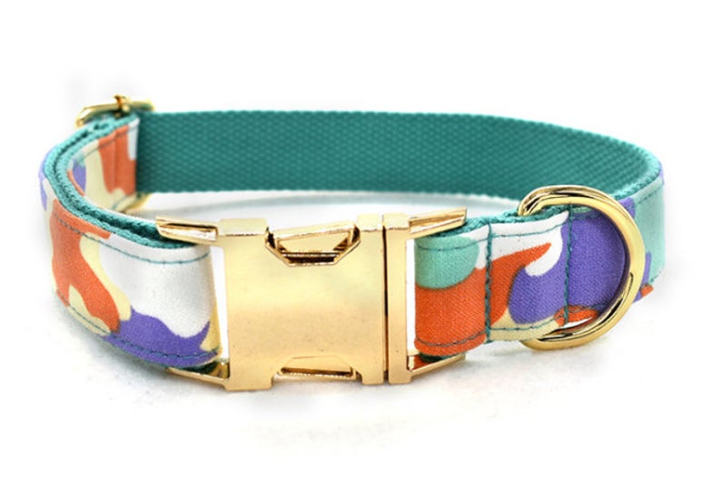 Personalised Camouflage Bow Tie Dog Collar Set