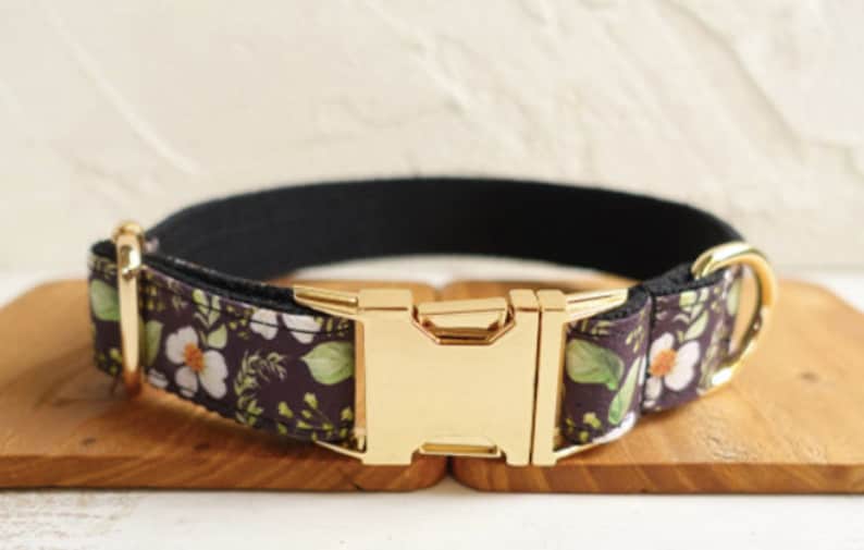 CHRYSANTHEMUM Personalised Dog Collar Set