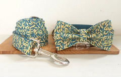 Golden Leaf Custom Dog Collar Bowtie Set