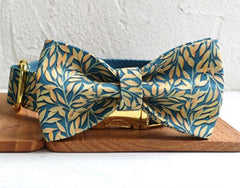 Golden Leaf Custom Dog Collar Bowtie Set