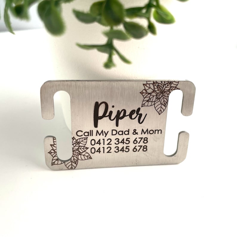 Stainless Steel Slide on Personalised Dog Tag