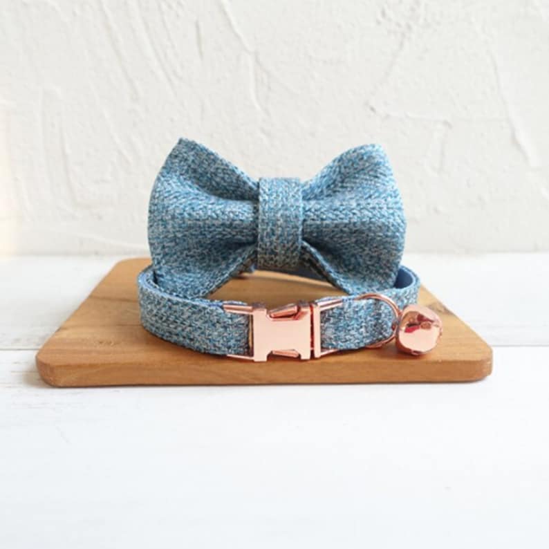 Detachable Bowtie Personalised Cat & Pet Collar Set