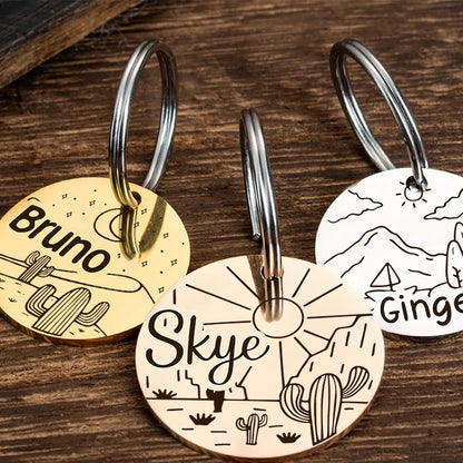 Customised Stainless Steel Pet ID Tag - Personalised with Your Pet's Name and Contact - Front and Back Engraving for Dogs and Cats