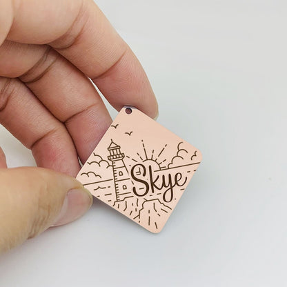 Customised Stainless Steel Pet ID Tag - Personalised with Your Pet's Name and Contact - Front and Back Engraving for Dogs and Cats