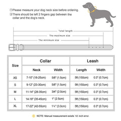 Personalized Engraved PU Leather Dog Collar Soft Padded Dog Collar with name plate, Matching Reflective Leash Available
