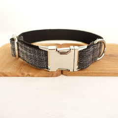 Personalized  Bow Tie BLACK/RED SUIT Dog Collar Set