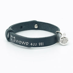 Hand Stamp Italian Soft Leather Dog Collar