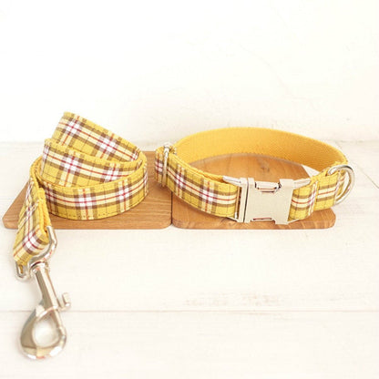 Custom PLAID Cat Dog Collar Combo