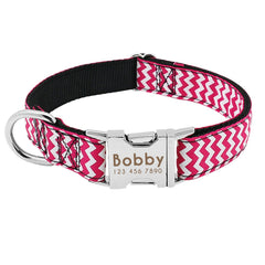 Custom ID Engraving Zigzag Dog Collar