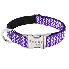 Custom ID Engraving Zigzag Dog Collar