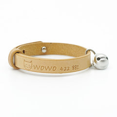 Hand Stamp Italian Soft Leather Dog Collar