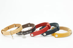 Hand Stamp Italian Soft Leather Dog Collar