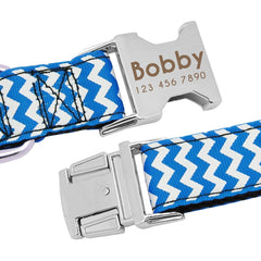 Custom ID Engraving Zigzag Dog Collar