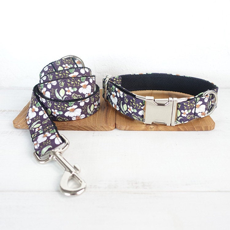 CHRYSANTHEMUM Personalised Dog Collar Set