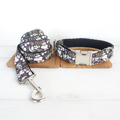 CHRYSANTHEMUM Personalised Dog Collar Set