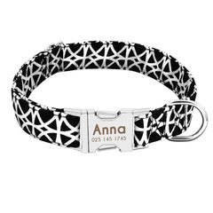 Black and White Dog Collar or Leash Poop Bag