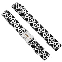 Black and White Dog Collar or Leash Poop Bag