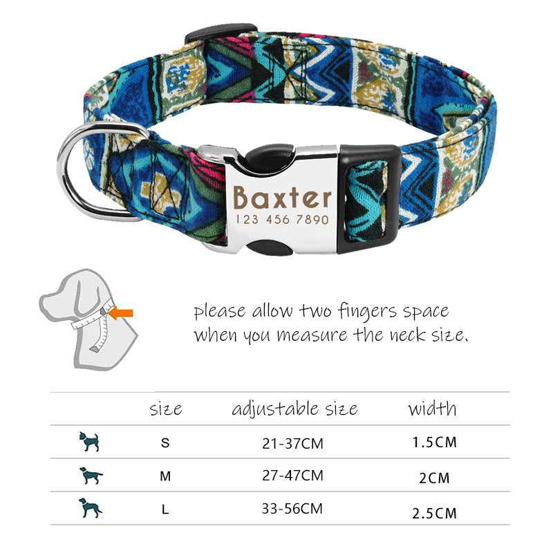 Colorful Abstract Personalised Dog Collar/Leash