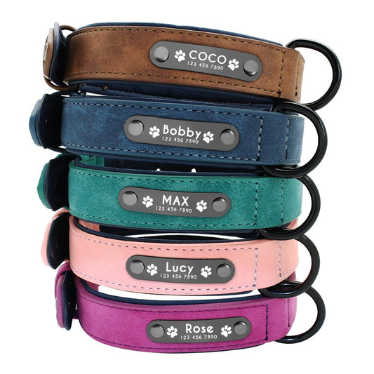 Personalised Faux Leather Dog Collar