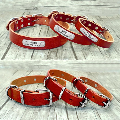 Genuine Leather Personalised Dog collar