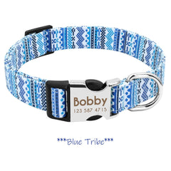 Laser Engraved Nylon Abstract Dog Collar