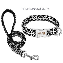 Black and White Dog Collar or Leash Poop Bag