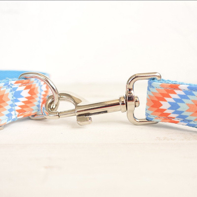 Handmade Wave Bow Tie Dog Collar Set