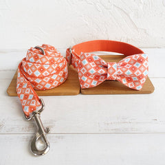 Biscuit Pattern Dog Collar/Leash/Bowtie