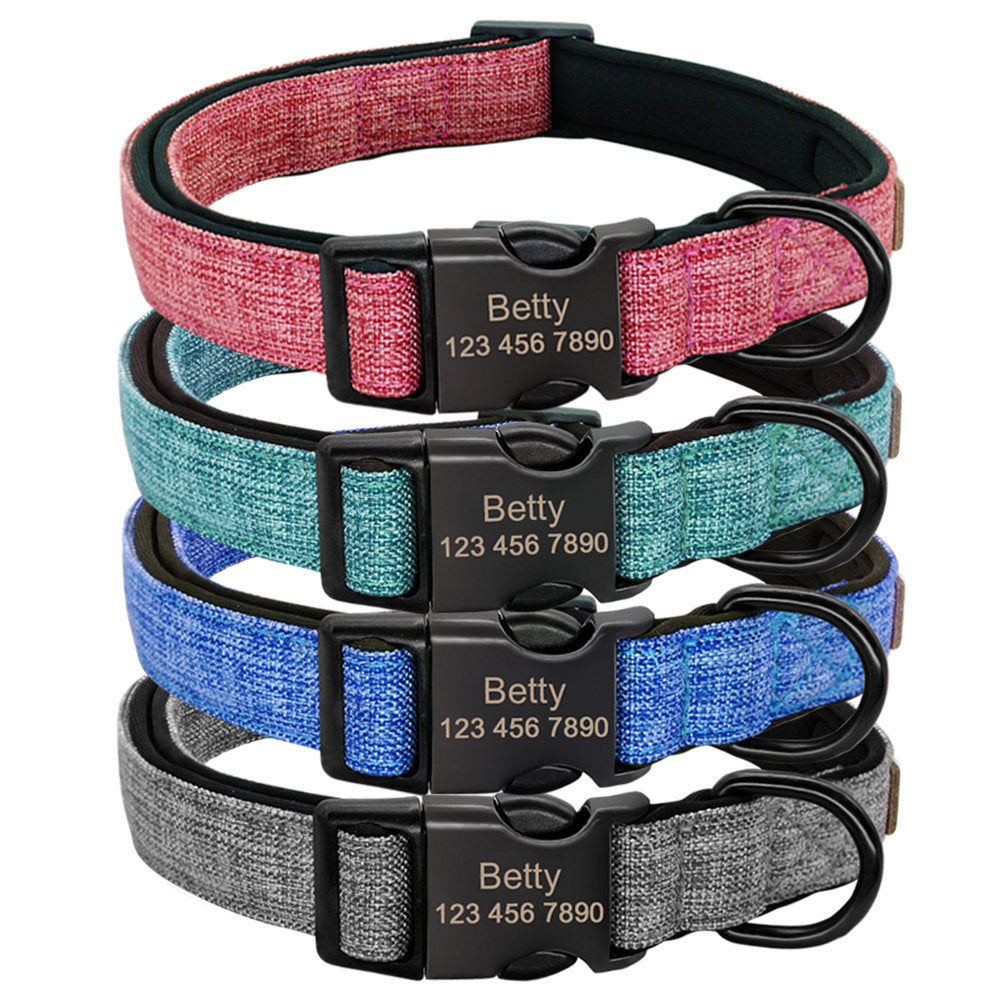 Laser Engraved Plain Customised Dog Collar