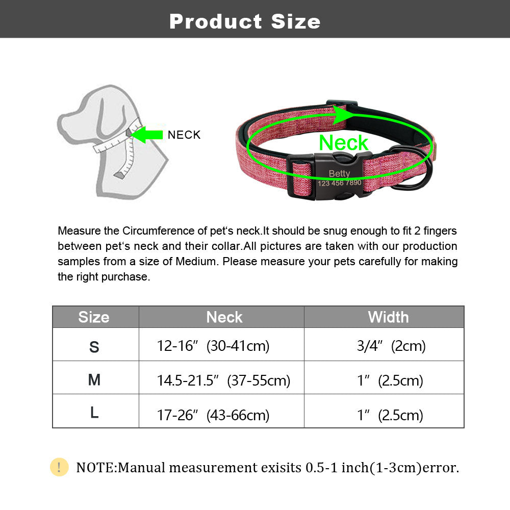 Laser Engraved Plain Customised Dog Collar