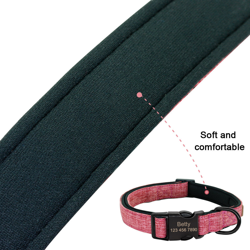 Laser Engraved Plain Customised Dog Collar